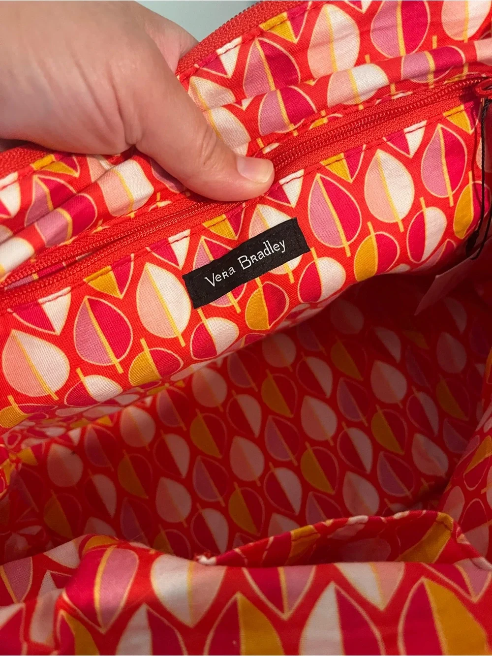 Vera Bradley Bright Red Quilted Satchel with Removable Strap